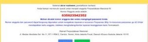 Notifikasi Nomor Anggota & Password Resmi